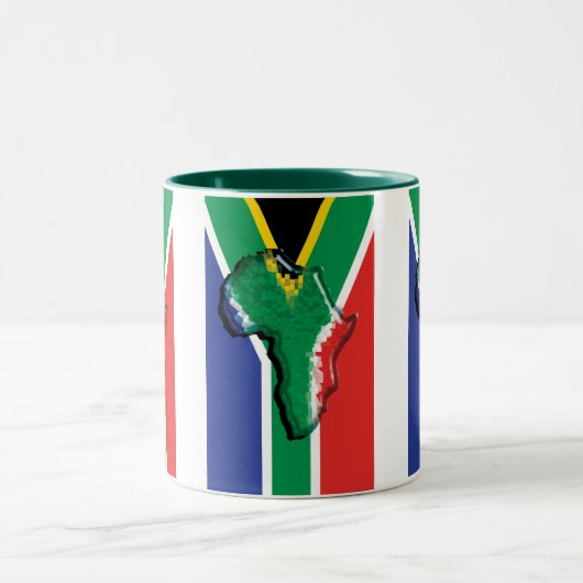 Tasse 2 Couleurs Drapeau d'Africain de l'Afrique du Sud RSA (Centre)