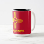 Tasse 2 Couleurs Drapeau d'Albuquerque (Nouveau-Mexique) (Devant droit)