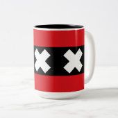 Tasse 2 Couleurs Drapeau d'Amsterdam (Devant droit)
