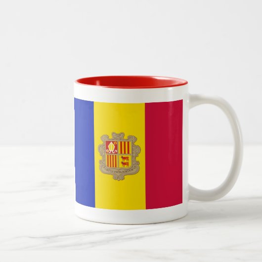 Tasse 2 Couleurs drapeau d'Andorre (Droit)