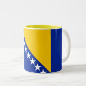 Tasse 2 Couleurs Drapeau de Bosnie-Herzégovine patriotique (Devant droit)