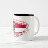 Tasse 2 Couleurs Drapeau de Caroline du Nord Escalade carabiner (Devant droit)