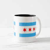 Tasse 2 Couleurs Drapeau de Chicago (Devant droit)