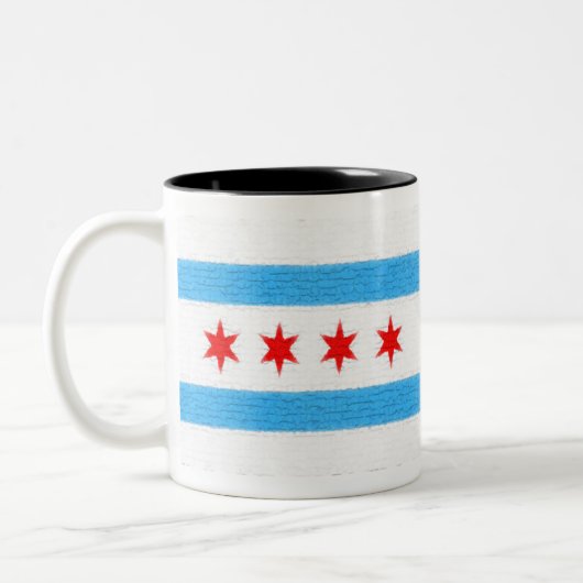 Tasse 2 Couleurs Drapeau de Chicago (Gauche)