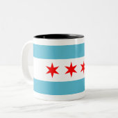 Tasse 2 Couleurs Drapeau de Chicago (Devant gauche)