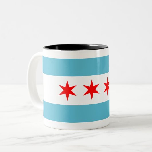 Tasse 2 Couleurs Drapeau de Chicago (Devant gauche)