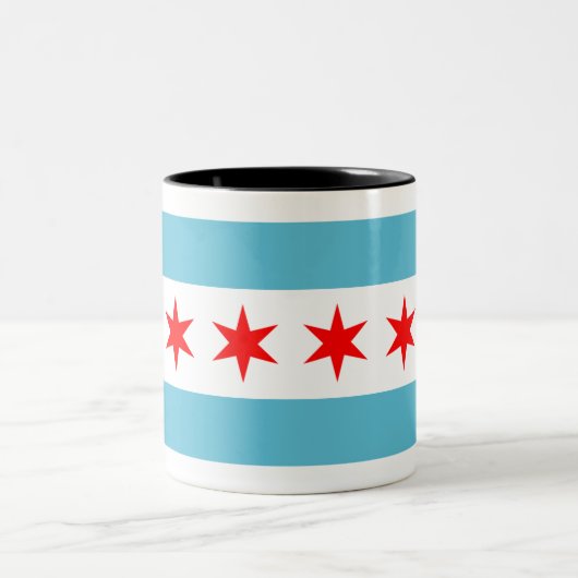 Tasse 2 Couleurs Drapeau de Chicago (Centre)