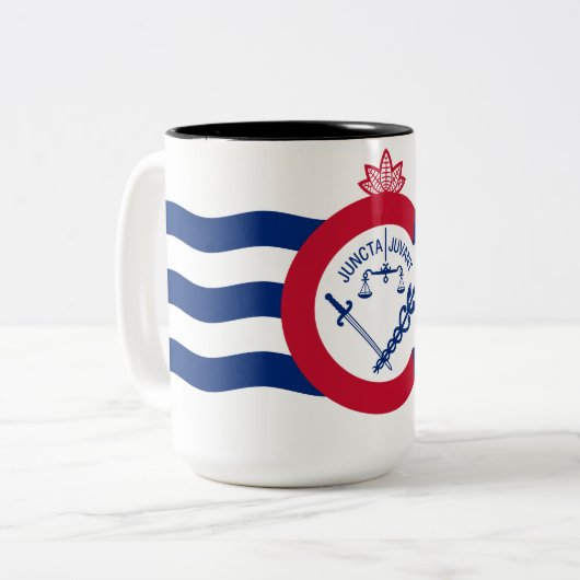 Tasse 2 Couleurs Drapeau de Cincinnati (Ohio) (Devant gauche)
