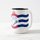 Tasse 2 Couleurs Drapeau de Cincinnati (Ohio) (Devant droit)