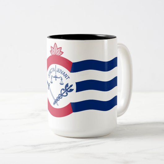 Tasse 2 Couleurs Drapeau de Cincinnati (Ohio) (Devant droit)