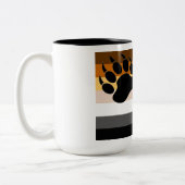 Tasse 2 Couleurs Drapeau de couleurs de fierté d'ours Patte noire (Gauche)