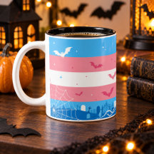 Drapeau de fierté trans effrayant Halloween Cimeti
