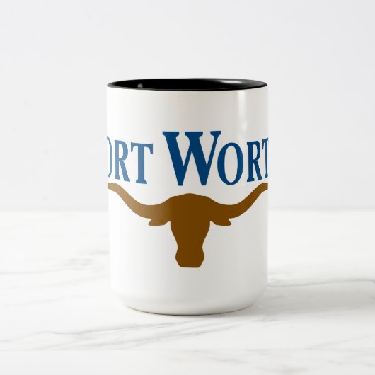 Tasse 2 Couleurs Drapeau de Fort Worth (Texas) (Centre)