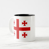 Tasse 2 Couleurs Drapeau de Géorgie (Devant gauche)