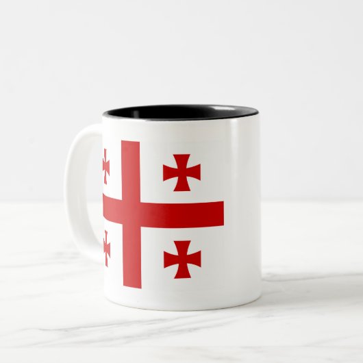 Tasse 2 Couleurs Drapeau de Géorgie (Devant gauche)