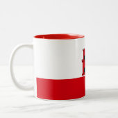 Tasse 2 Couleurs Drapeau de Gibraltar (Gauche)