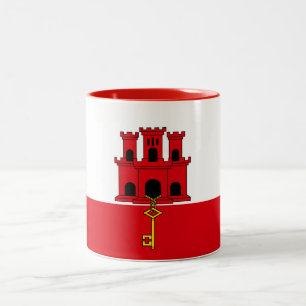 Tasse 2 Couleurs Drapeau de Gibraltar