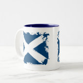Tasse 2 Couleurs Drapeau de grunge de l'Ecosse (Devant gauche)