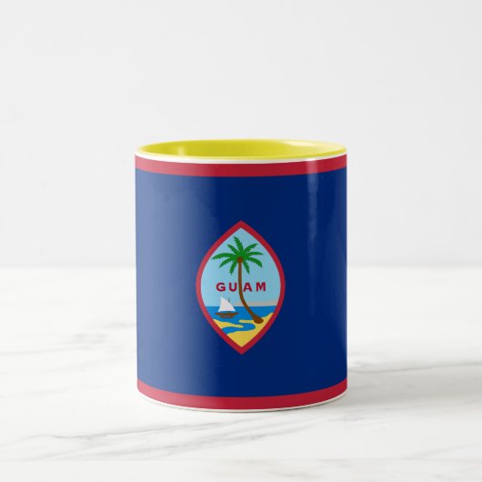 Tasse 2 Couleurs Drapeau de Guam (Centre)