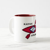 Tasse 2 Couleurs Drapeau de Kayak Arkansas (Devant gauche)