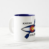 Tasse 2 Couleurs Drapeau de Kayak Colorado (Devant gauche)