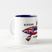 Tasse 2 Couleurs Drapeau de kayak Hawaï (Devant gauche)