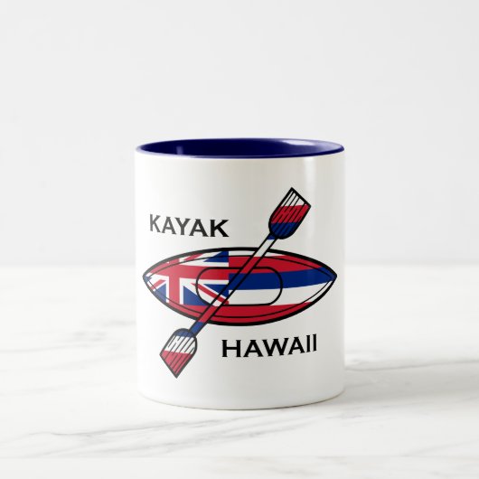 Tasse 2 Couleurs Drapeau de kayak Hawaï (Centre)