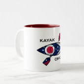 Tasse 2 Couleurs Drapeau de Kayak Ohio (Devant gauche)