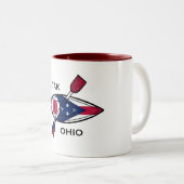Tasse 2 Couleurs Drapeau de Kayak Ohio (Devant droit)