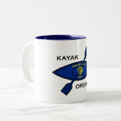 Tasse 2 Couleurs Drapeau de Kayak Oregon (Devant gauche)