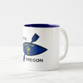 Tasse 2 Couleurs Drapeau de Kayak Oregon (Devant droit)