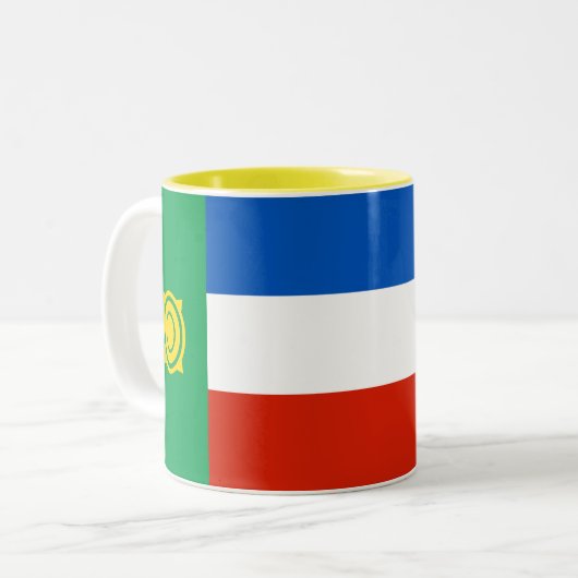 Tasse 2 Couleurs Drapeau de Khakassie (Devant gauche)