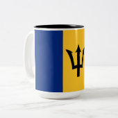 Tasse 2 Couleurs Drapeau de la Barbade (Bajan) (Devant gauche)