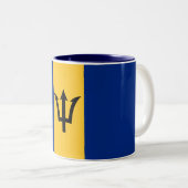 Tasse 2 Couleurs Drapeau de la Barbade patriotique (Devant droit)
