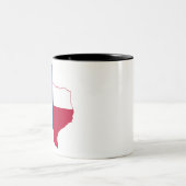 Tasse 2 Couleurs drapeau de la carte du Texas (Centre)