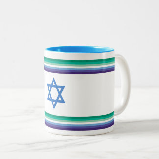 Tasse 2 Couleurs Drapeau de la fierté israélienne des hommes aimant