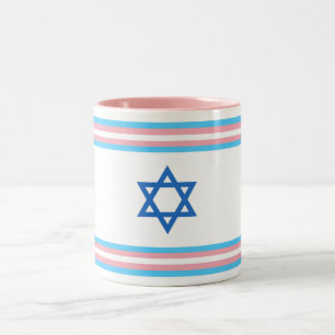 Tasse 2 Couleurs Drapeau de la fierté israélienne transgenre