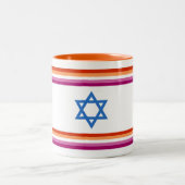 Tasse 2 Couleurs Drapeau de la fierté lesbienne israélienne (Centre)