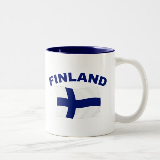 Tasse 2 Couleurs Drapeau de la Finlande (Droit)