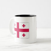 Tasse 2 Couleurs Drapeau de la Géorgie (Devant gauche)