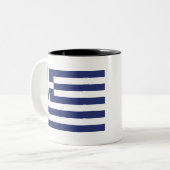Tasse 2 Couleurs Drapeau de la Grèce (Devant gauche)