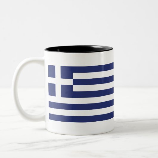 Tasse 2 Couleurs Drapeau de la Grèce (Gauche)