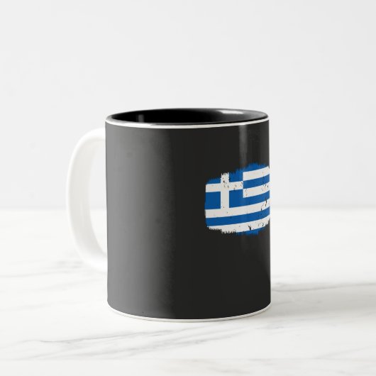 Tasse 2 Couleurs Drapeau de la Grèce (Devant gauche)