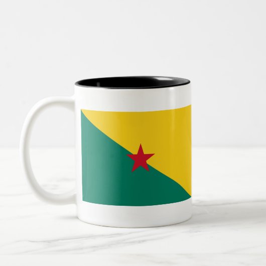 Tasse 2 Couleurs Drapeau de la Guyane (Gauche)