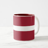 Tasse 2 Couleurs Drapeau de la Lettonie (Devant droit)