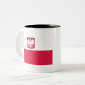 Tasse 2 Couleurs Drapeau de la Pologne (avec armoiries) (Devant gauche)