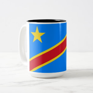 Tasse 2 Couleurs Drapeau de la RDC (République démocratique du Cong