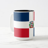 Tasse 2 Couleurs Drapeau de la République dominicaine (Devant gauche)