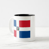 Tasse 2 Couleurs Drapeau de la République Dominicaine (Devant gauche)