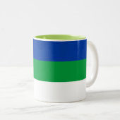 Tasse 2 Couleurs Drapeau de la République Komi (Devant droit)